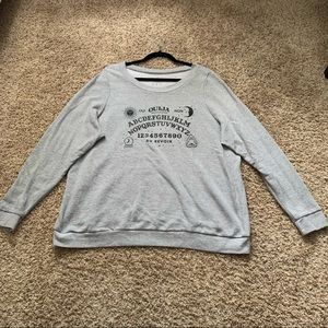 ModCloth Spirit Board Graphic Sweatshirt in Light Grey Size 1X